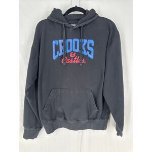 Vintage Crooks Castles Hoodie Sweatshirt Mens Medium Black Streetwear Y2K